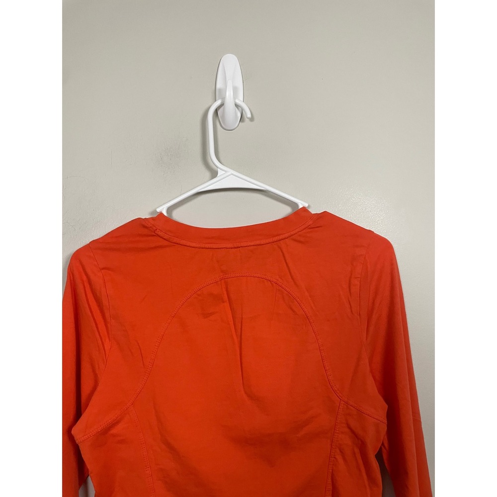 Anthropologie Daily Practice Orange Ruched Cropped Long Sleeve Size Medium - Picture 5 of 9
